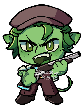 Chibi, 1 chara, Cel-shaded, Transparent bg